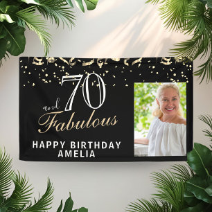 Banderoles 70 et fabuleux Confetti Black 70th Birthday Photo