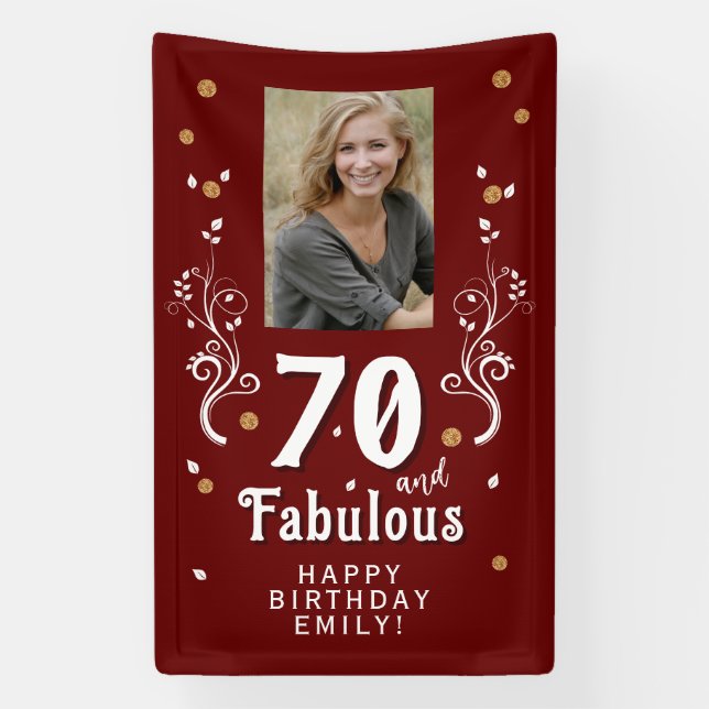 Banderoles 70 et fabuleux Foliage Rouge 70e anniversaire Phot (Verticale)