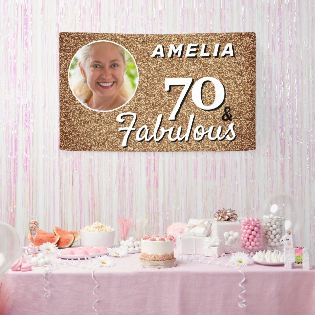 Banderoles 70 et Fabulous Gold Parties scintillant 70e annive (Fête)