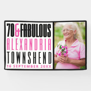 Banderoles 70 & Fabulous Typographie Gras Photo 70e Anniversa