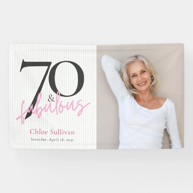 Banderoles 70 & Fabulux Photo Anniversaire 70 ans (Horizontal)