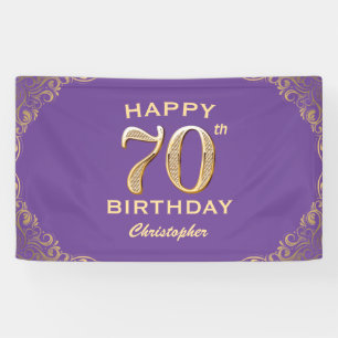 Banderoles 70e anniversaire de la Parties scintillant violet 