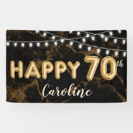 Banderoles 70e anniversaire Gold & Black Balloon Lumières