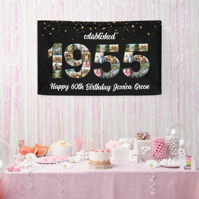 Banderoles 70e anniversaire Photo Collage party Fondée en 195 (Fête)