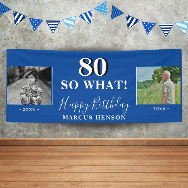 Banderoles 80 Alors Quel Amusant Vieux Nouveau Photo 80e Anni (Créateur téléchargé)