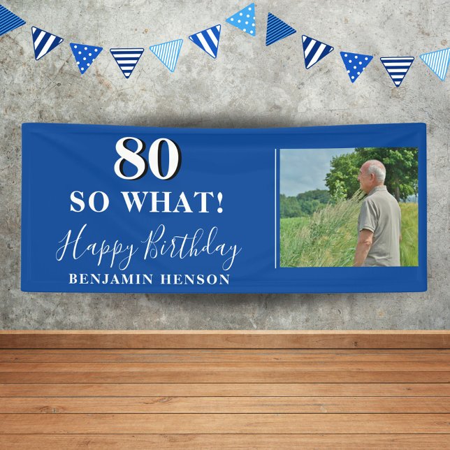 Banderoles 80 Alors Quelle Bleue Amusante Photo 80e fête d'an (Créateur téléchargé)
