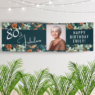 Banderoles 80 et fabuleux Motif Flower Photo Anniversaire