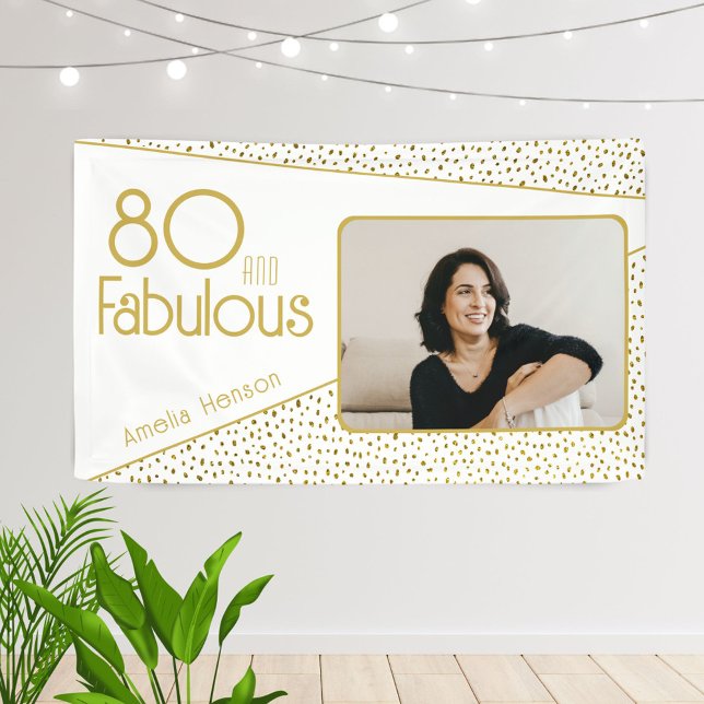 Banderoles 80 et Fabulous Gold Parties scintillant Photo 80e  (Créateur téléchargé)