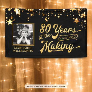 Banderoles 80e anniversaire 80 ans dans la fabrication des ét