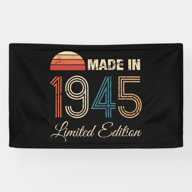 Banderoles 80e anniversaire Vintage 1945 (Horizontal)