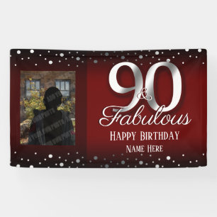 Banderoles 90 et fabuleuse photo Confetti d'anniversaire