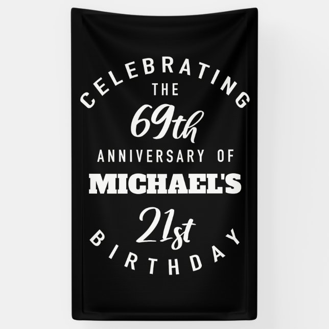 Banderoles 90e anniversaire, 90 ans, personnalisée, anniversa (Vertical)