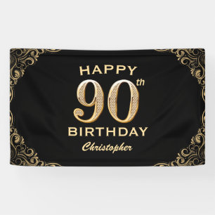 Banderoles 90e anniversaire de la Parties scintillant Black a