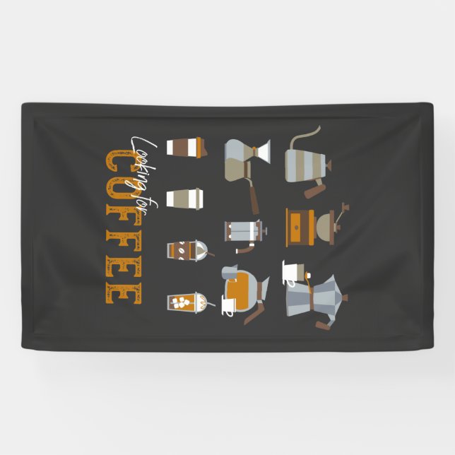 Banderoles À la recherche d'un délicieux verre de café (Horizontal)