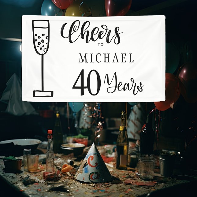 Banderoles À tous les âges hommes années typographie annivers (Créateur téléchargé)