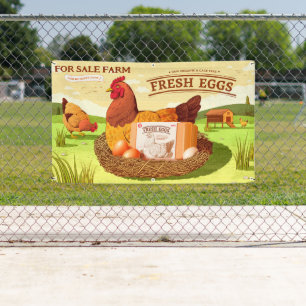 Banderoles À Vendre Agritourisme Oeufs Frais Poulets Ferme