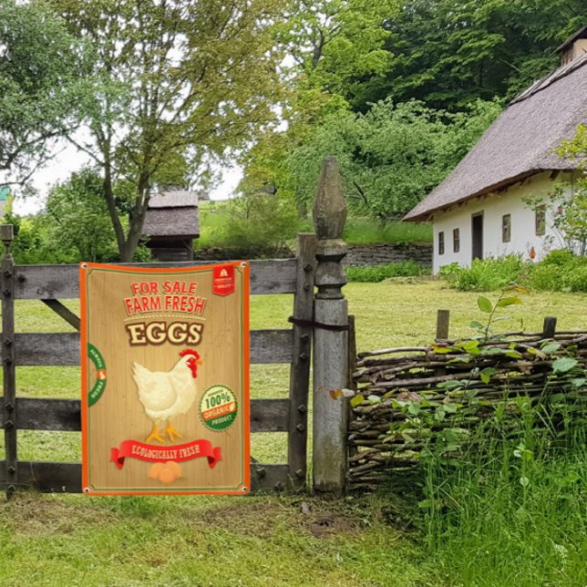 Banderoles À Vendre OEufs Biologiques Frais De Ferme (Créateur téléchargé)