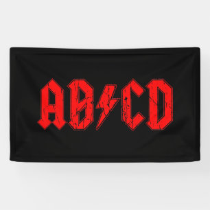 Banderoles ABCD rock musique drôle symbole faux acdc blague 