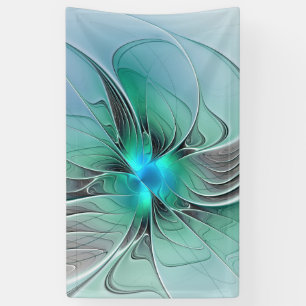 Banderoles Abstrait De Bleu, Art Fractal Moderne