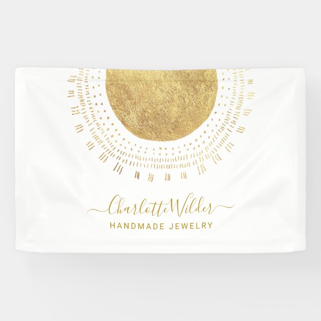 Banderoles Abstrait Gold Circle bijouterie artisanale (Horizontal)