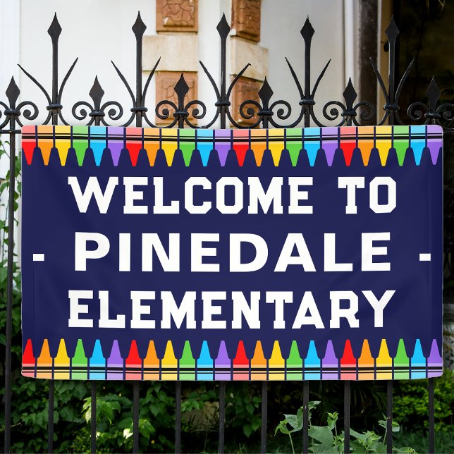 Banderoles Accueil à l'école Crayons (Créateur téléchargé)