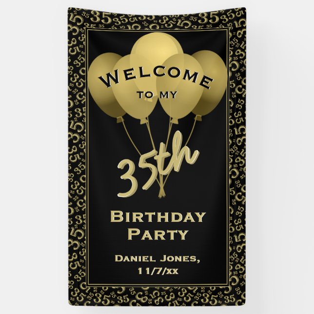 Banderoles Accueil à ma trente-cinquième fête d'anniversaire (Vertical)