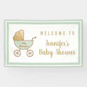 Banderoles Accueil Baby shower à poussette mignonne