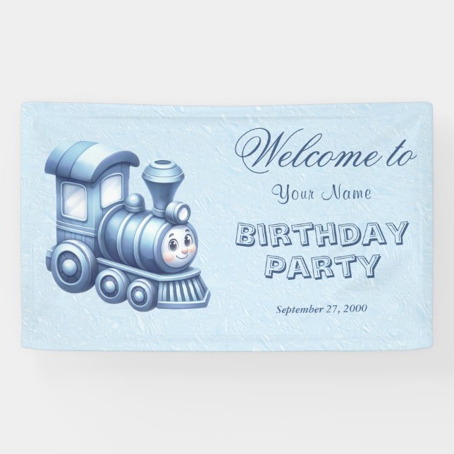 Banderoles Accueil d'anniversaire du Train Bleu (Horizontal)
