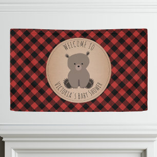 Banderoles Accueil de baby shower de plaid de Buffalo d'ours