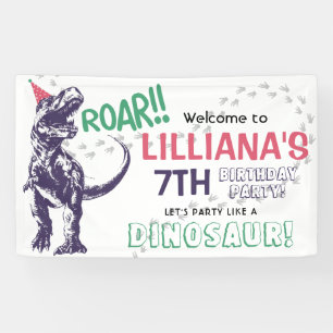 Banderoles Accueil de fête d'anniversaire de filles de T-Rex
