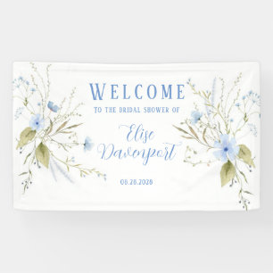 Banderoles Accueil de la fête prénuptiale Dusty Blue Wildflow