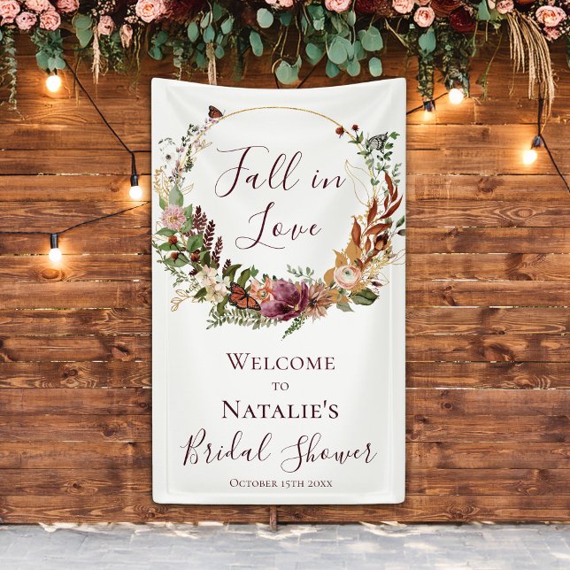 Banderoles Accueil de la fête prénuptiale florale d'automne (Créateur téléchargé)