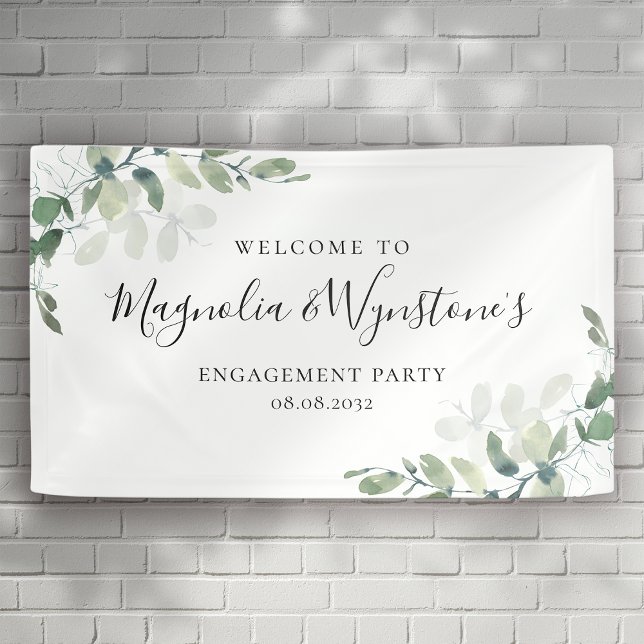 Banderoles Accueil de la partie d'engagement Eucalyptus coule (Créateur téléchargé)