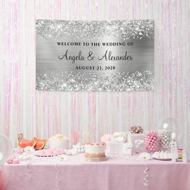 Banderoles Accueil du Mariage à huile d'argent (Fête)