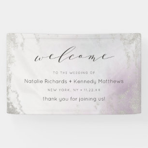 Banderoles Accueil du Mariage Ombre Light Purple Silver