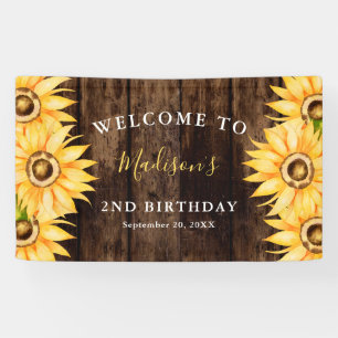 Banderoles Accueil jaune de fête d'anniversaire de tournesol