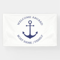 Accueil personnalisé à bord ancre nautique bleu bl