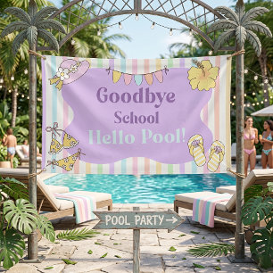 Banderoles Adieu école Bonjour Fête rayures Piscine