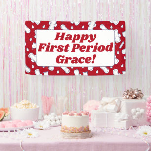 Banderoles Ado fille heureux première période rouge menstruel