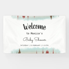 Banderoles Adventure Await Rustic Forest Baby shower