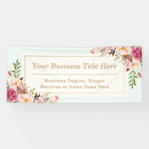 Banderoles Affaires florales d'aquarelle en pastel chic