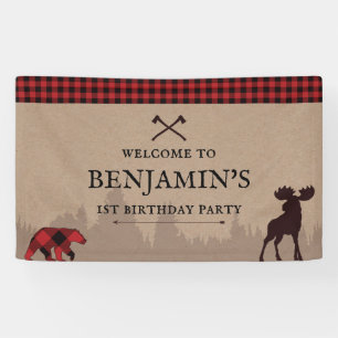 Banderoles Affiche de bienvenue d'anniversaire de bûcheron d