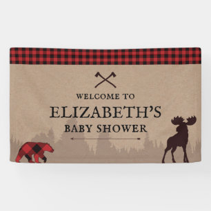 Banderoles Affiche de bienvenue de Baby shower de bûcheron à
