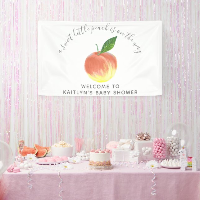 Banderoles Affiche de bienvenue de Baby shower de petite pêch (Fête)