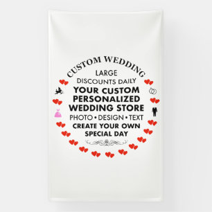 Banderoles Affiche de bienvenue de mariage personnalisée 10' 