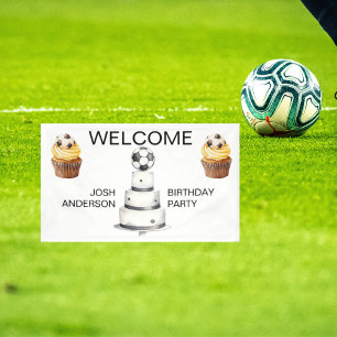 Banderoles Affiche de bienvenue Football fête d'anniversaire