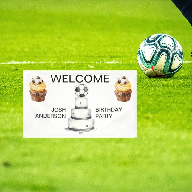 Banderoles Affiche de bienvenue Football fête d'anniversaire (Créateur téléchargé)
