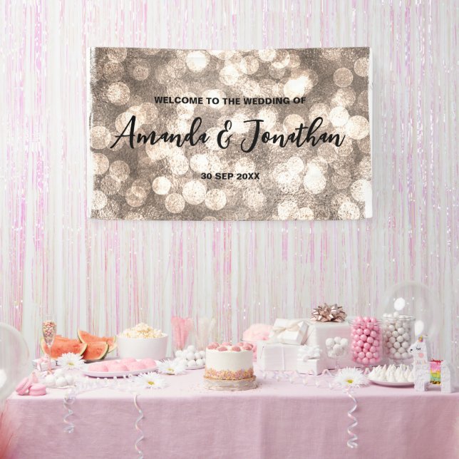 Banderoles Affiche de bienvenue Mariage de Parties scintillan (Fête)