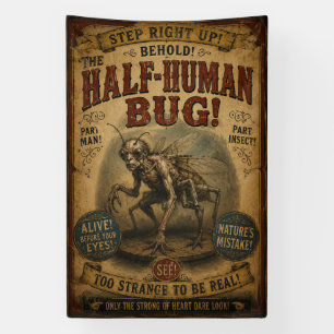 Banderoles Affiche de carnaval d'horreur de bug mi-humain