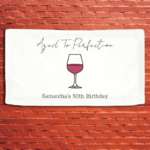 Banderoles Âgé à la perfection vin 50e anniversaire